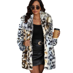 Winter Coat Warm Lapel Long Fluffy Faux Fur Coat Women Loose Long Sleeve Jacket Outerwear Clothing