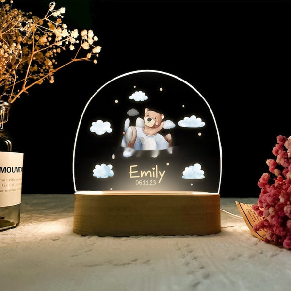 Acrylic 3D Small Night Lamp Giraffe Lion